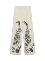 Calliope Linen Mix Print Wide Leg Trousers