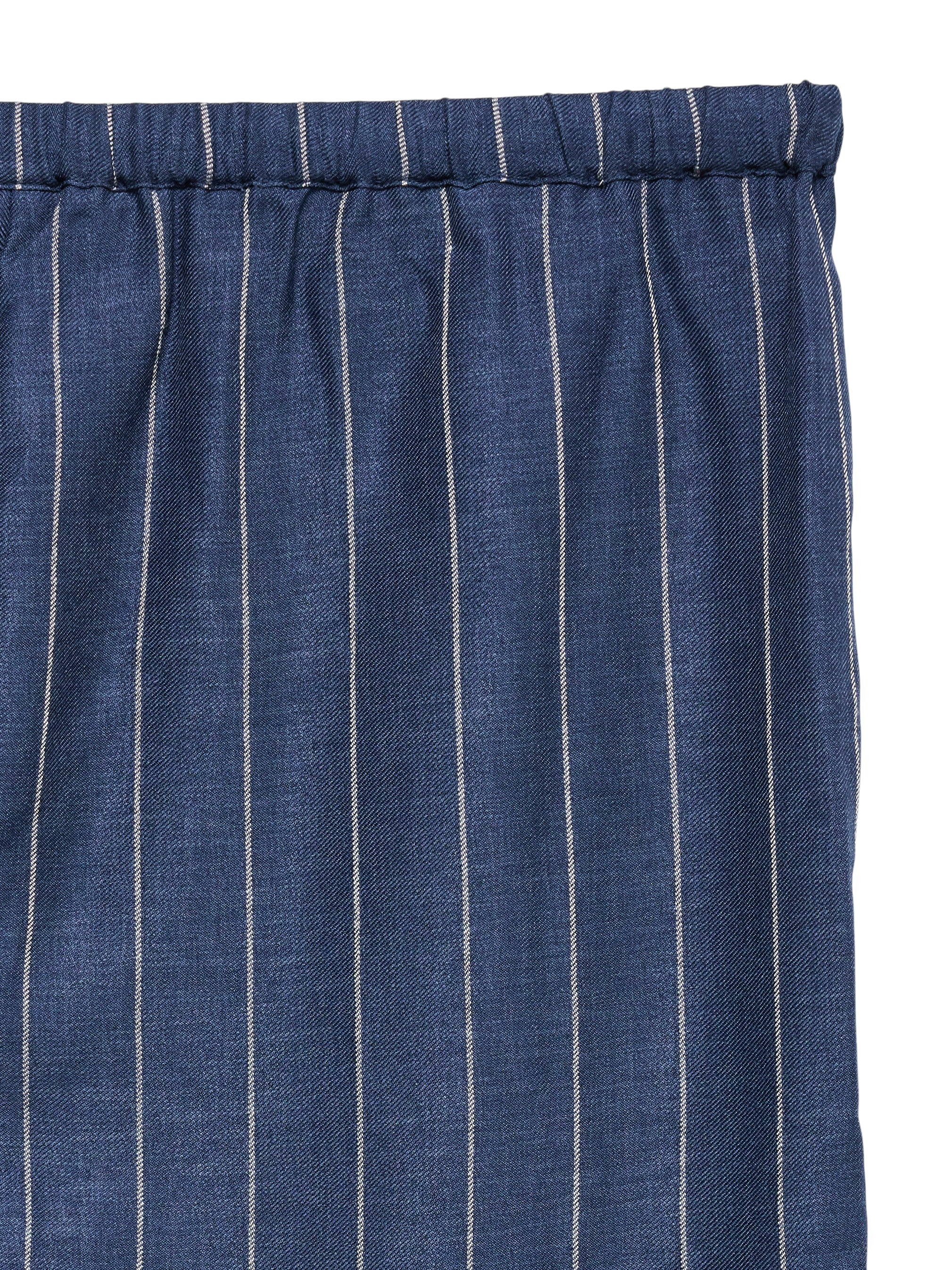 Odette Denim Blue Pinstripe Wide-leg Trousers
