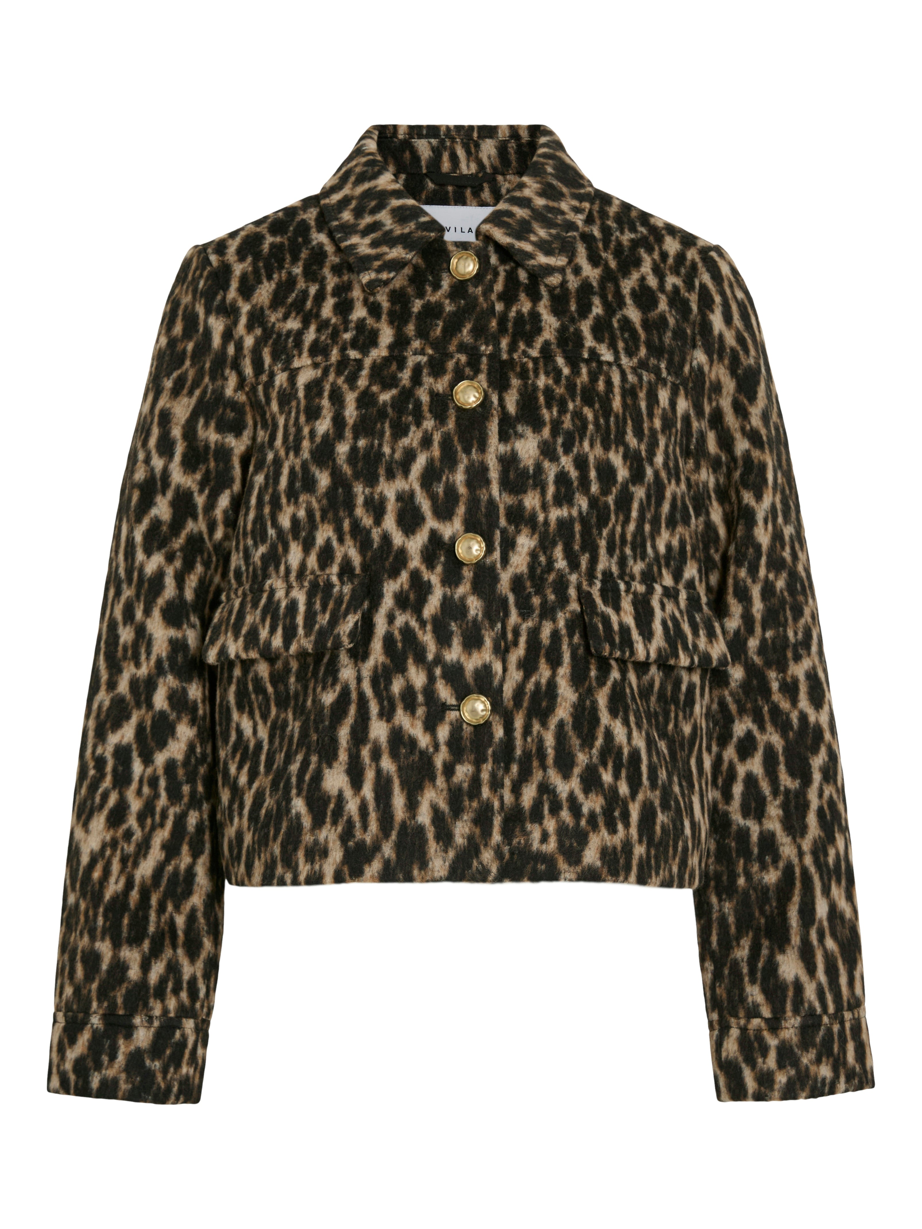 Simba Leopard Short Jacket with Gold Buttons