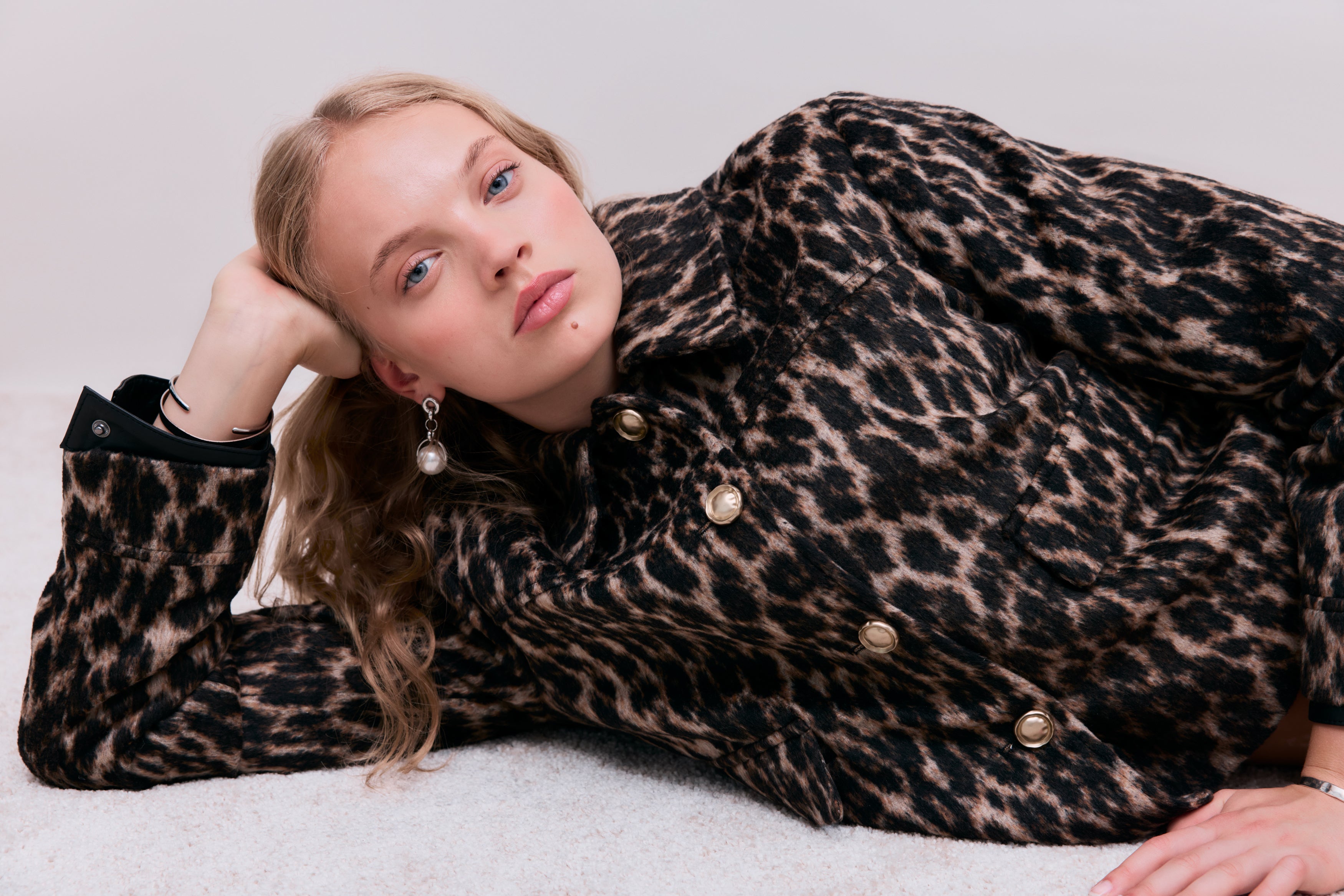 Simba Leopard Short Jacket with Gold Buttons