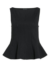 Mastriba Pinestripe Peplum Top
