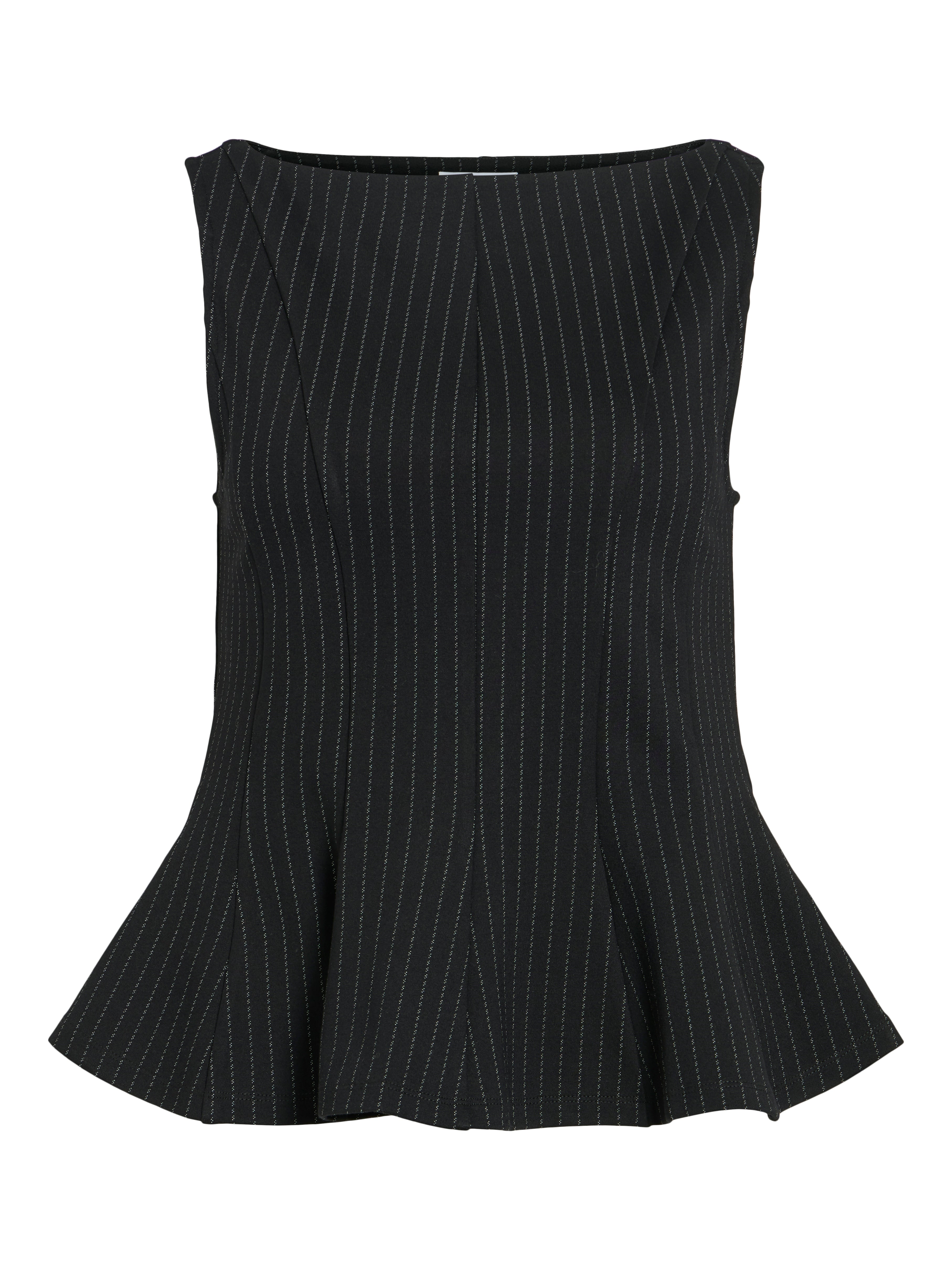 Mastriba Pinestripe Peplum Top