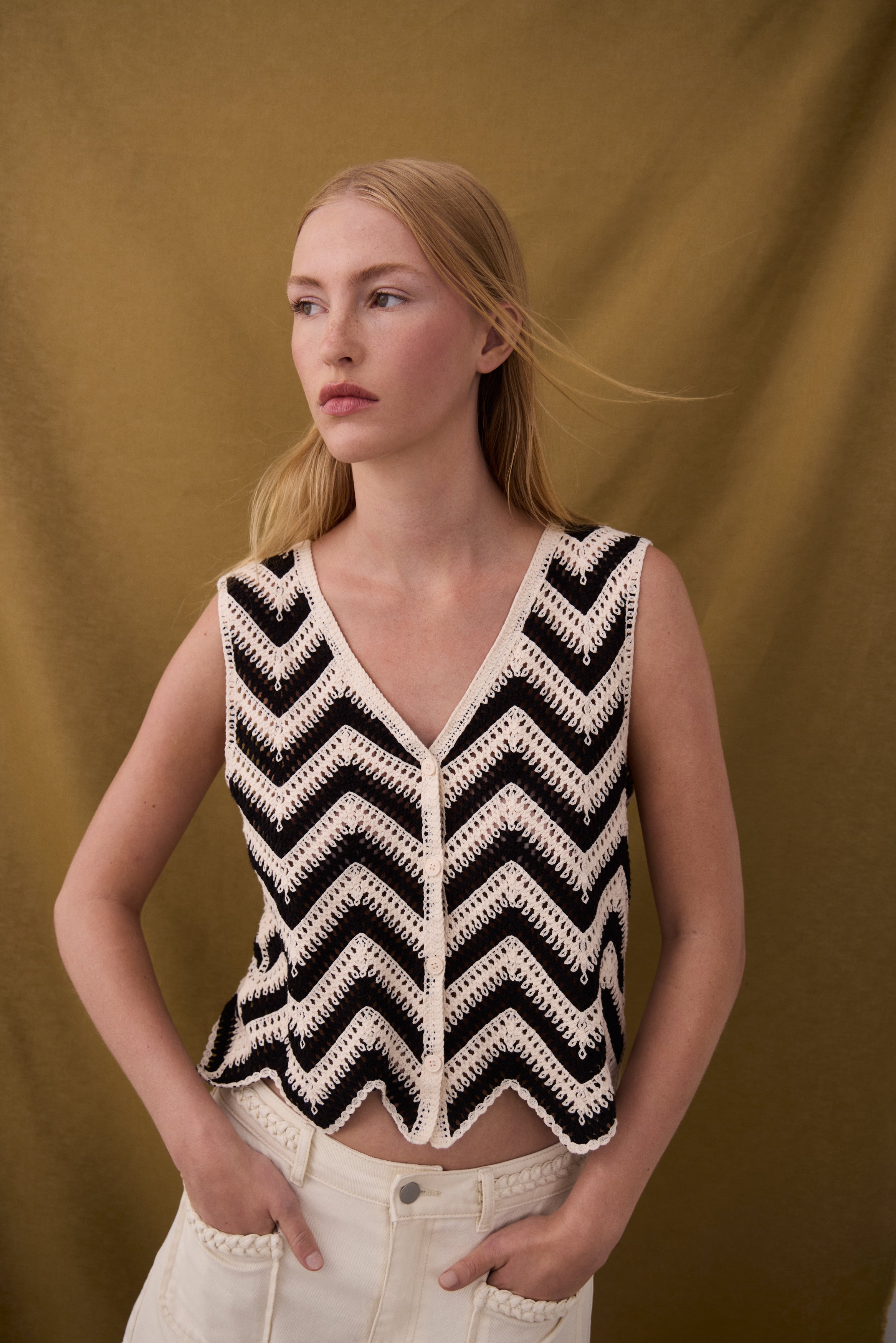 Serilda Waistcoat Style Knit Top