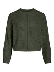 Vitual Khaki Zip Knit Cardigan