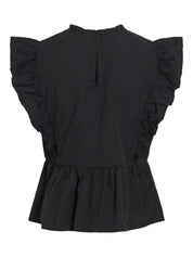 Rufella Frill Top Black
