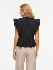 Rufella Frill Top Black