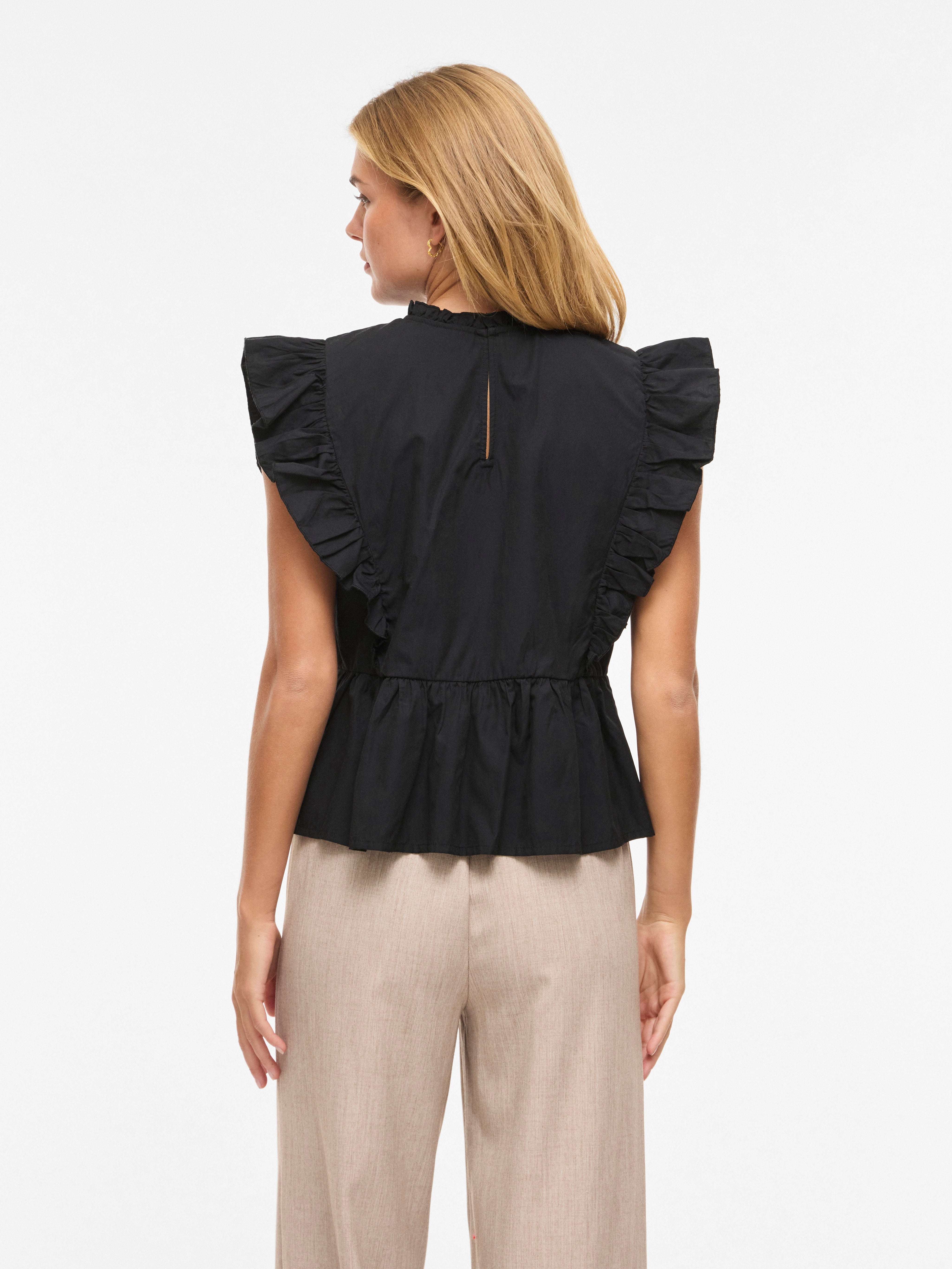Rufella Frill Top Black
