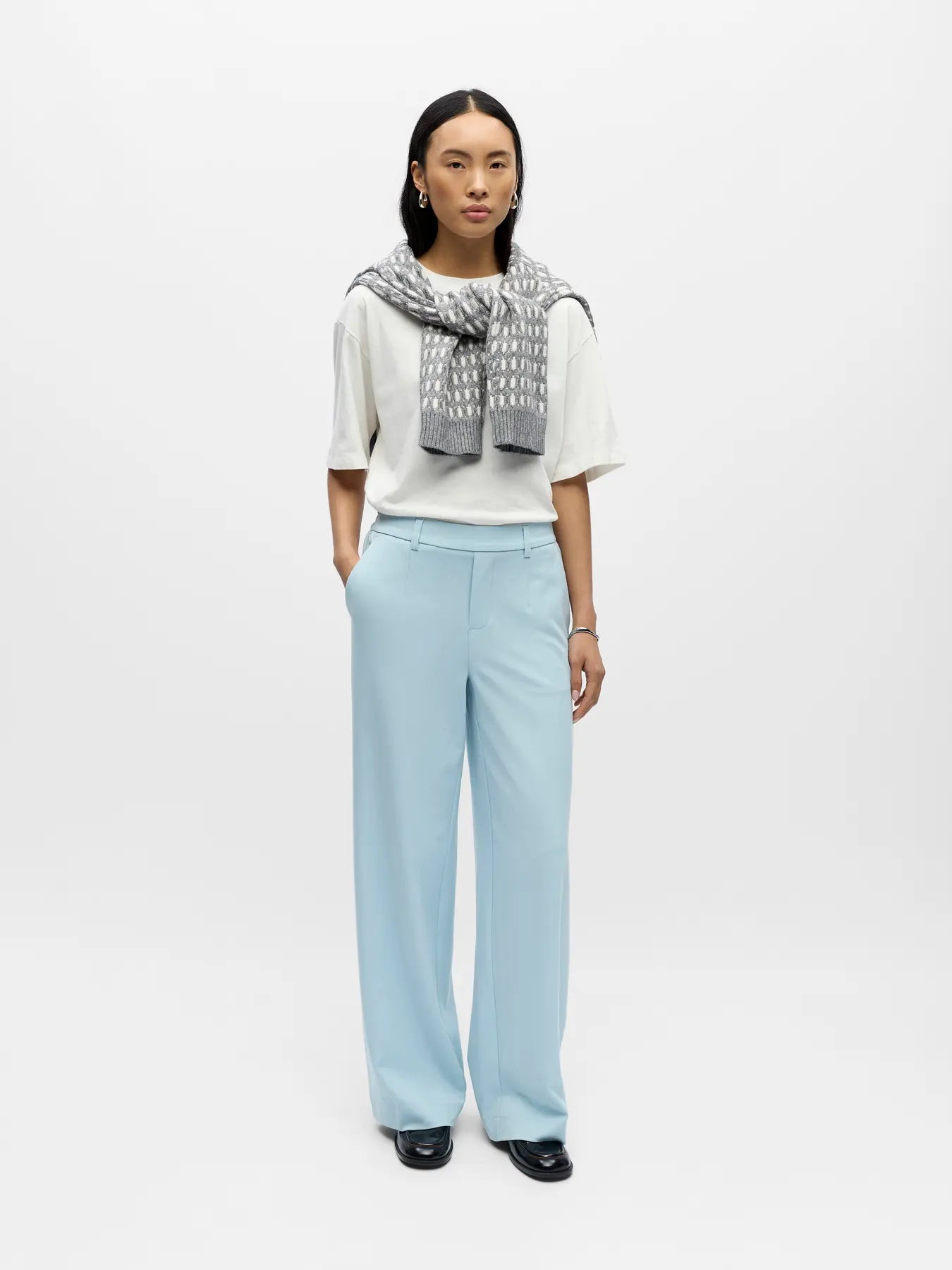 Lisa Blue Wide Leg Trousers