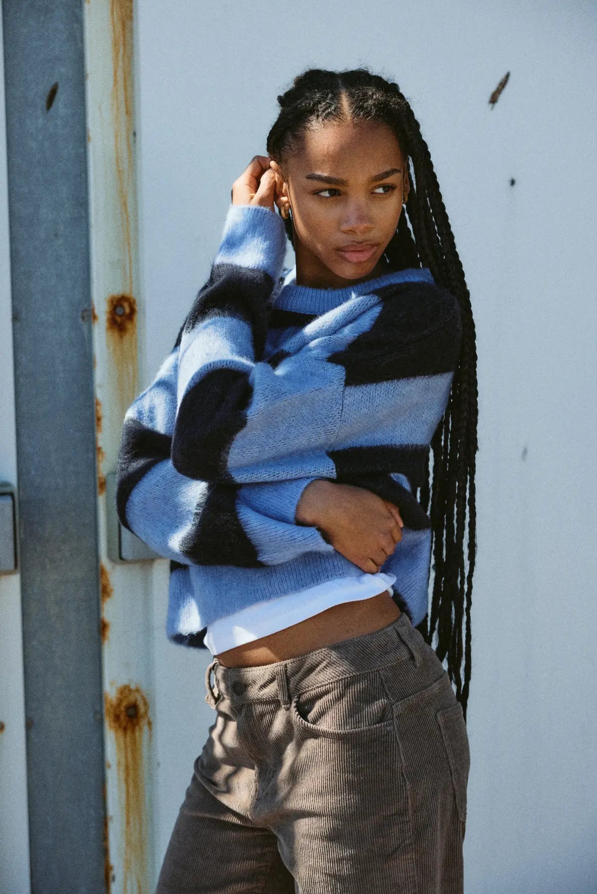 Soff Stripe O-neck Knit Jumper