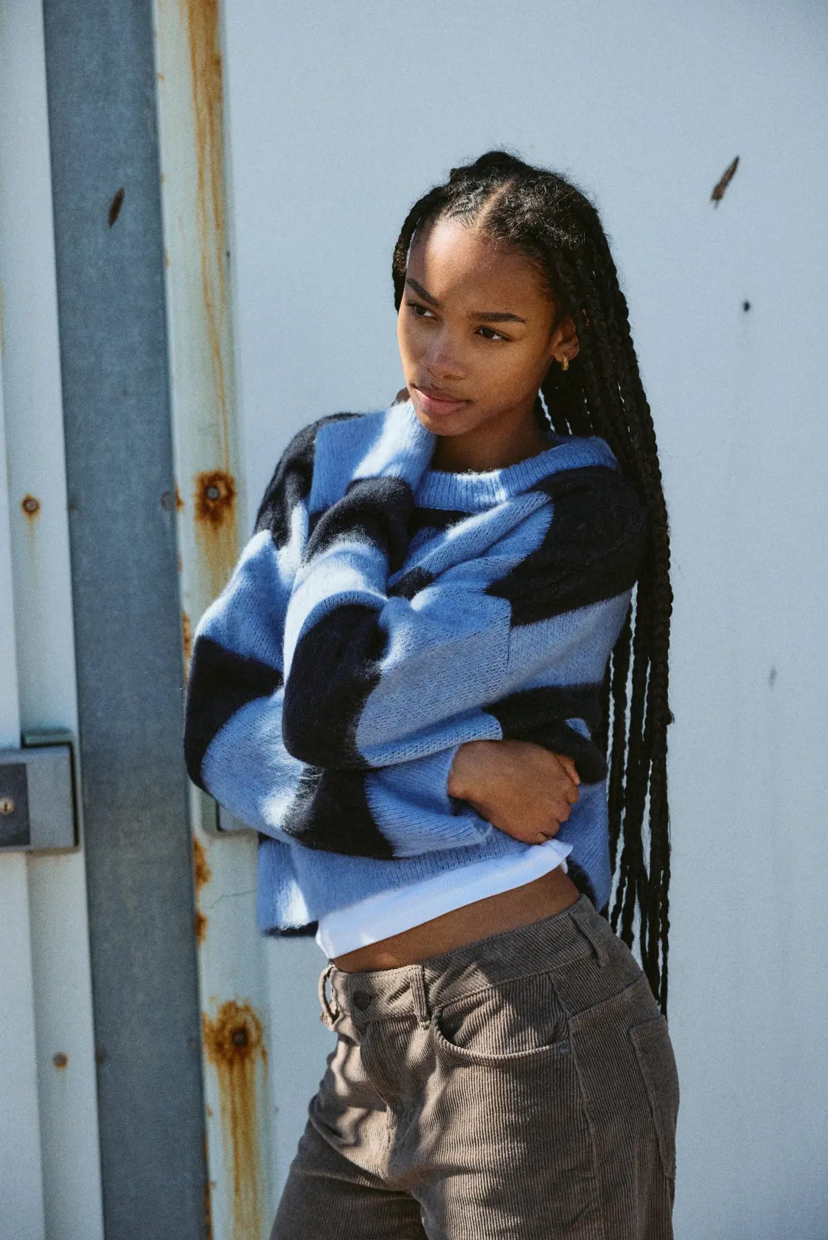 Soff Stripe O-neck Knit Jumper