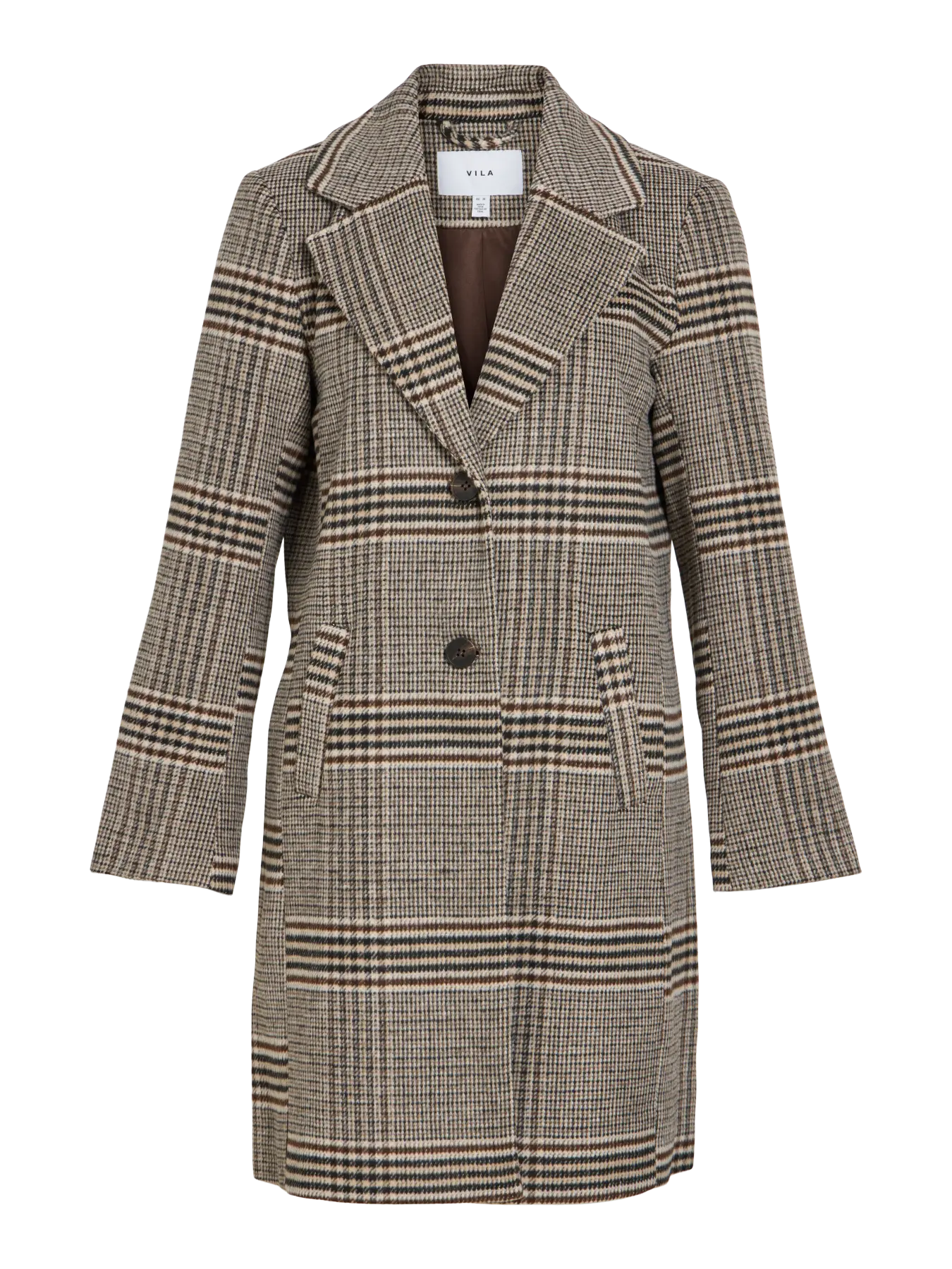 Eova Checked Button Coat