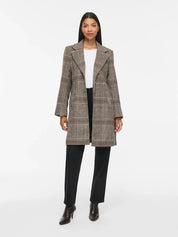 Eova Checked Button Coat