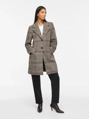 Eova Checked Button Coat