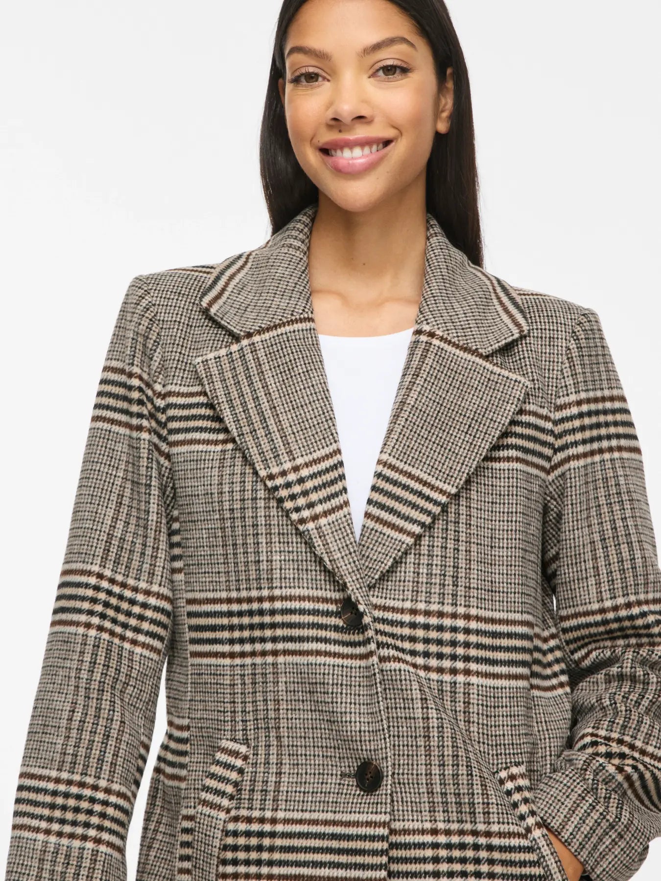 Eova Checked Button Coat