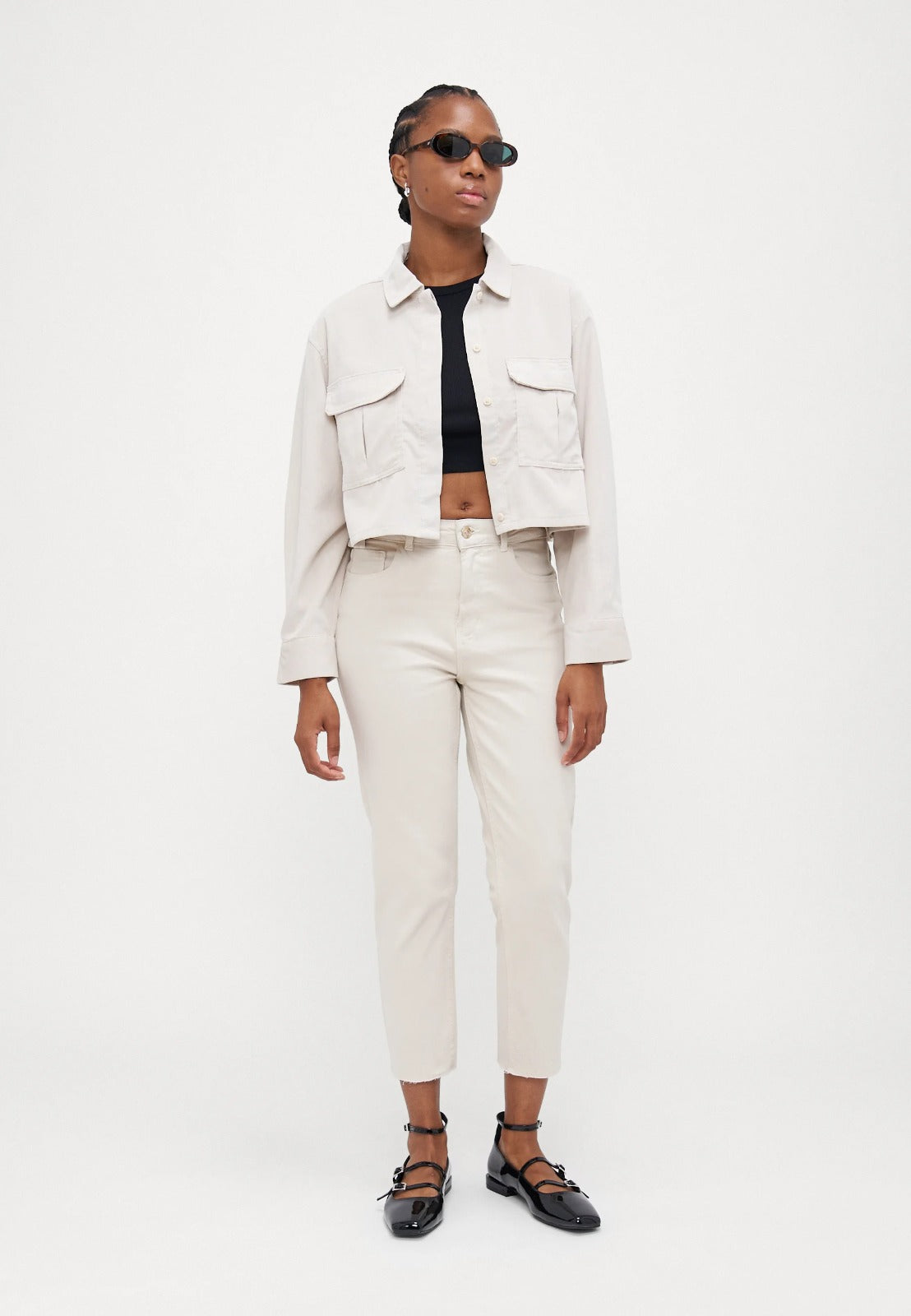 Emily Raw Edge Denim Ecru Jean