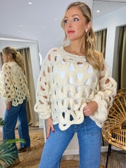 Stevie Cream Loose Knit Jumper