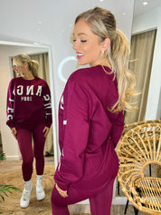 High Waist Burgundy Sculpt Leggings