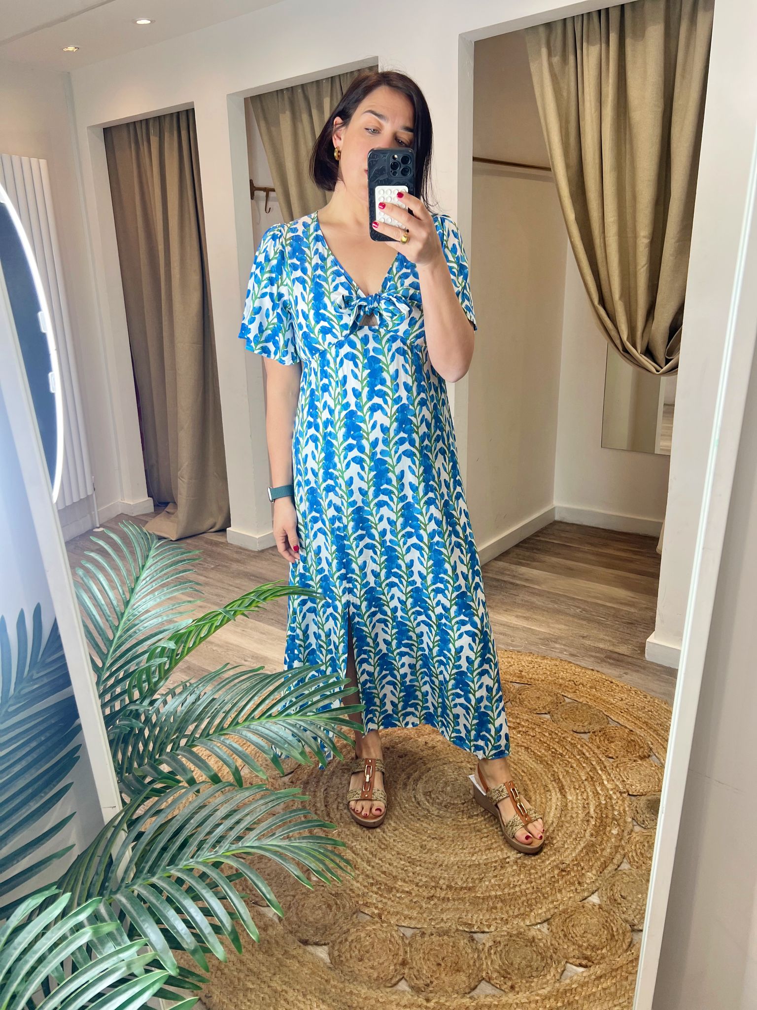 Pippa White Floral Tie Front Dress