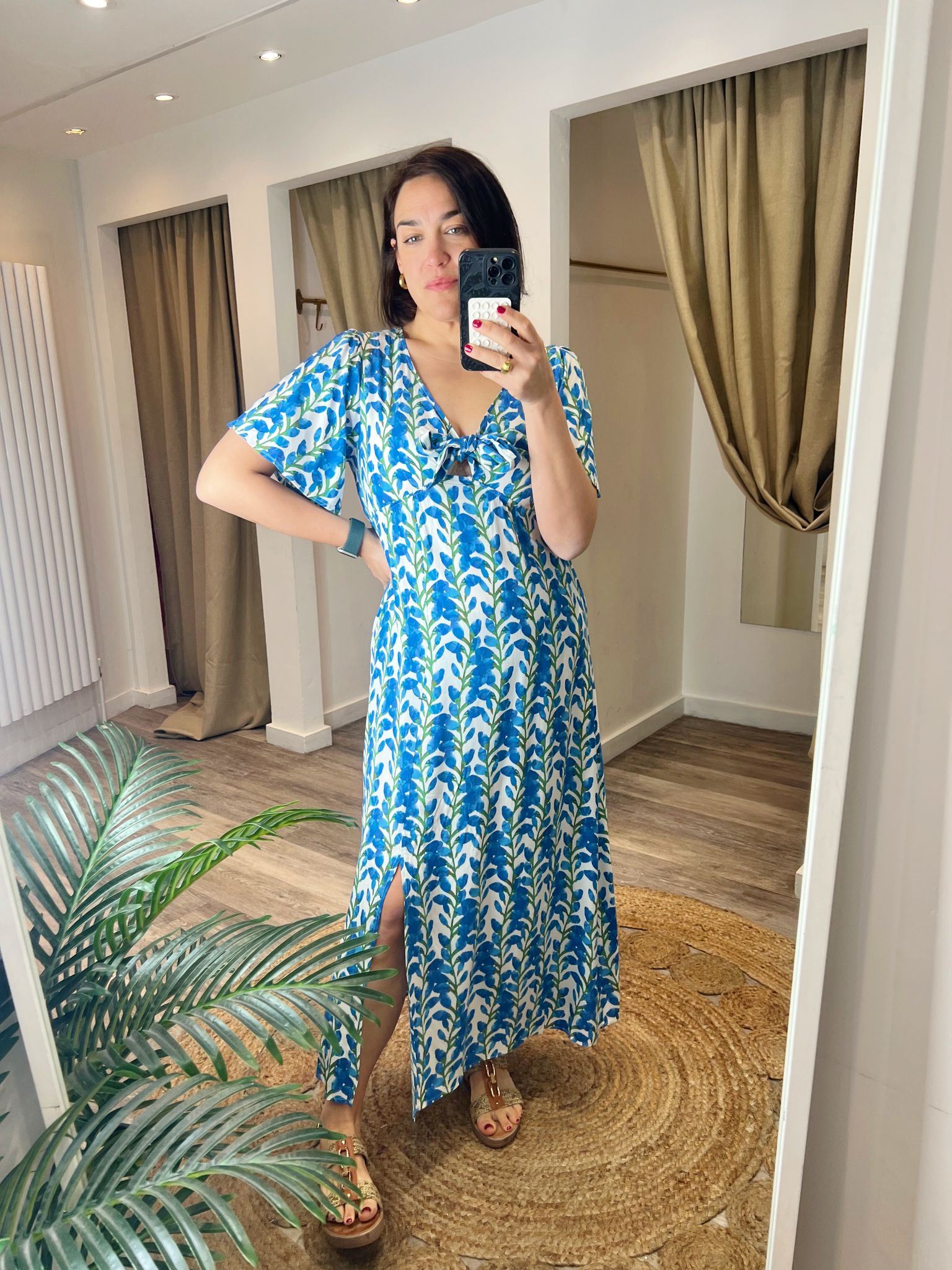 Pippa White Floral Tie Front Dress