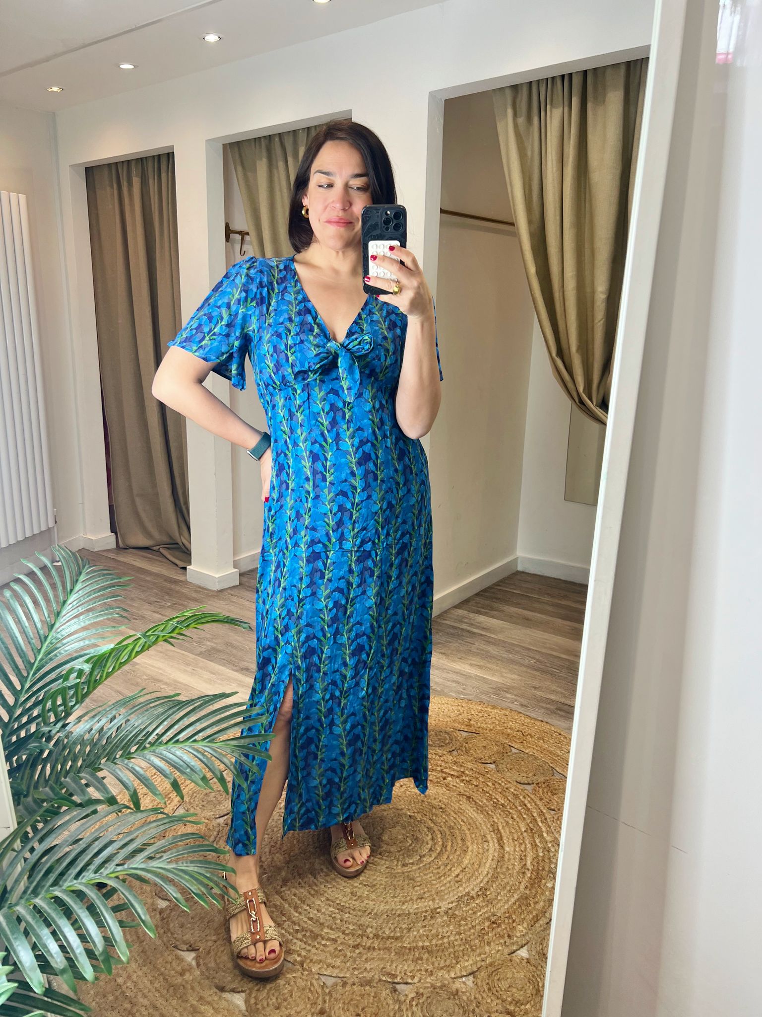 Pippa Bue Floral Tie Front Dress
