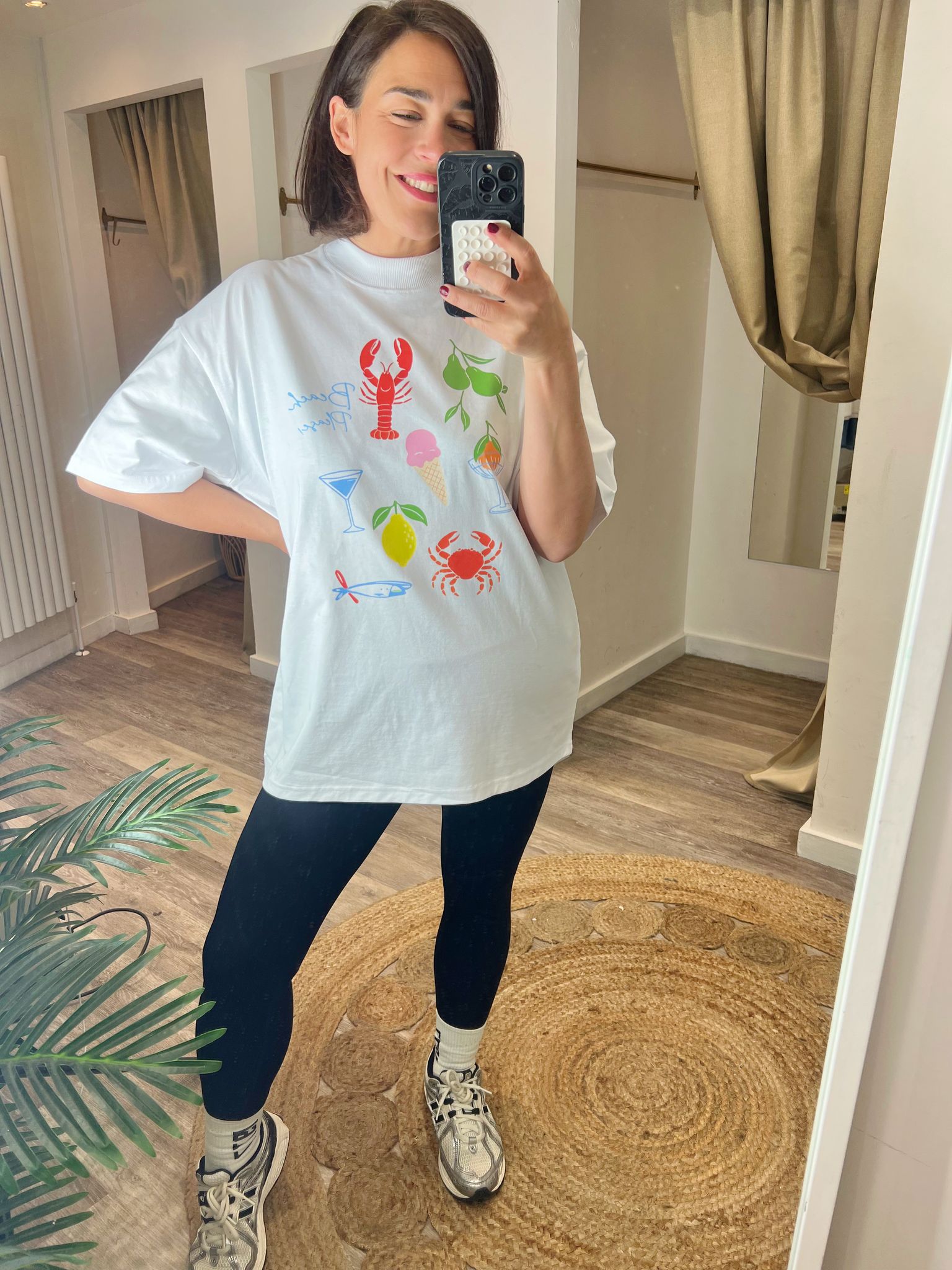 Lobster Print Oversized Tee