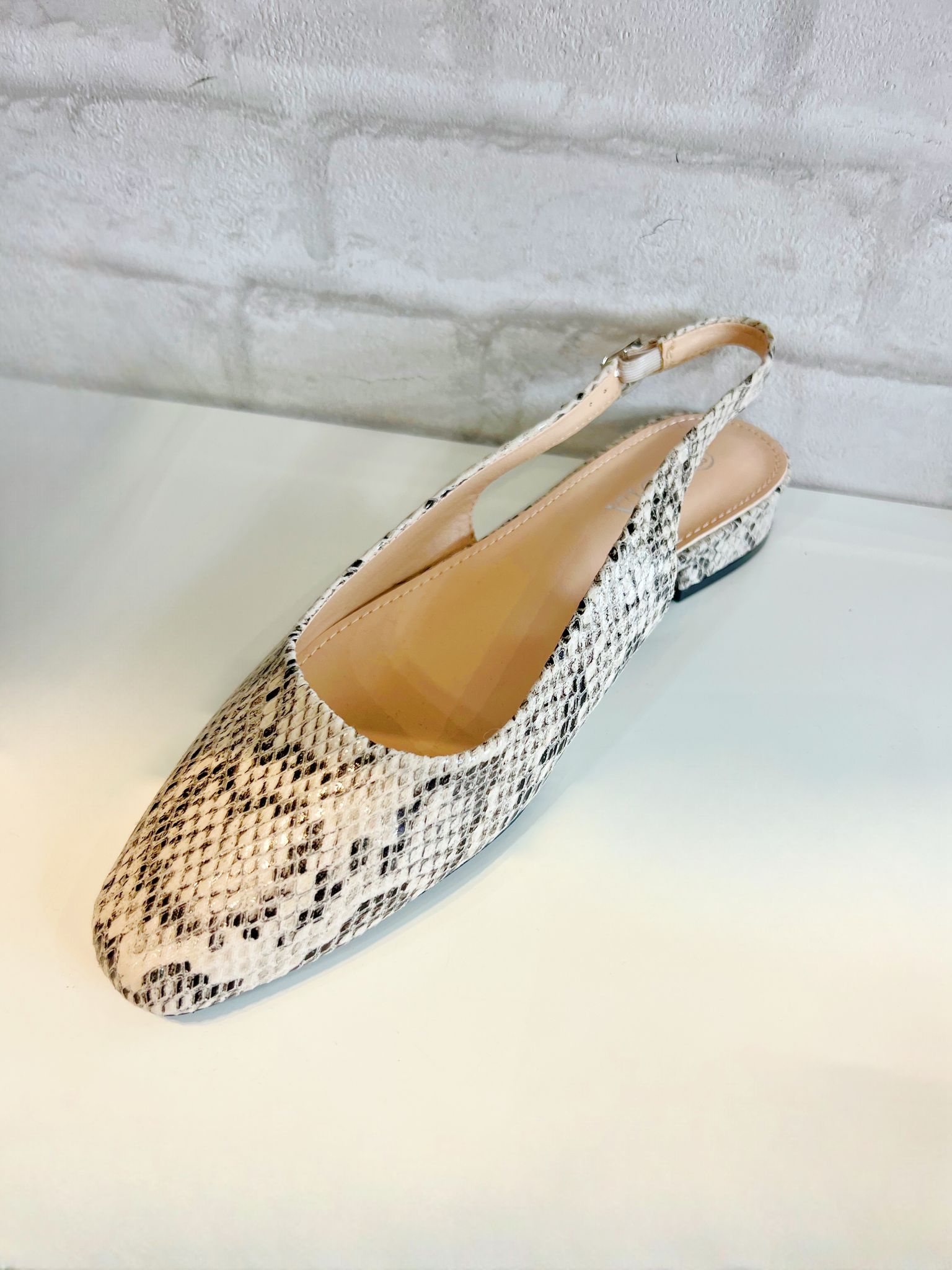 Alex Snake print Sling Back Ballet Pumps