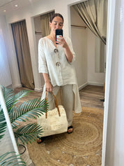 Jill Cream Linen Mix Co-Ord Set