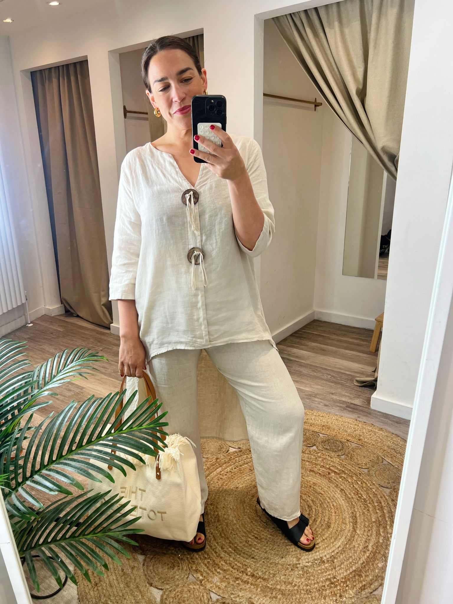 Jill Cream Linen Mix Co-Ord Set