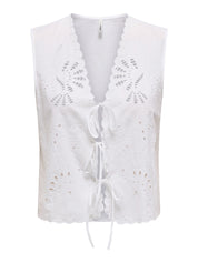 Lou Life Broderie Anglaise Tie Top/Vest