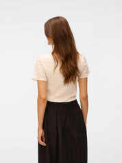 Fiona Cream Waffle T-shirt Top
