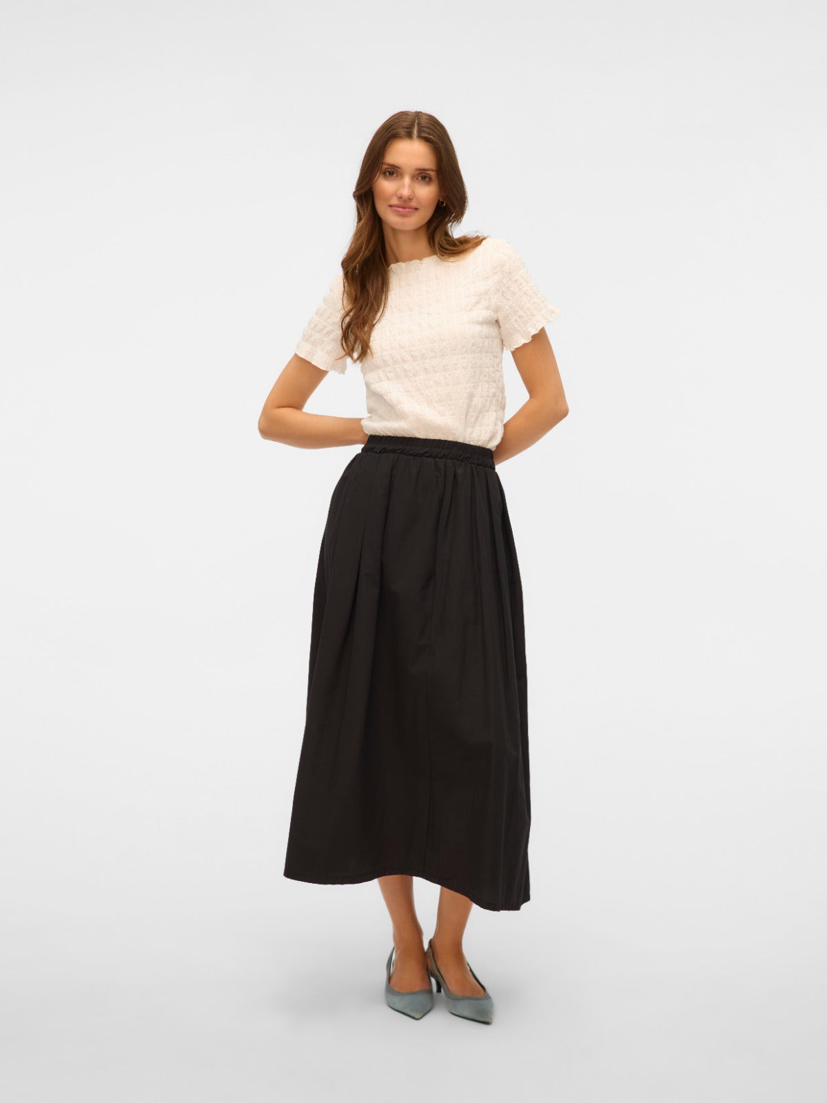Fiona Cream Waffle T-shirt Top