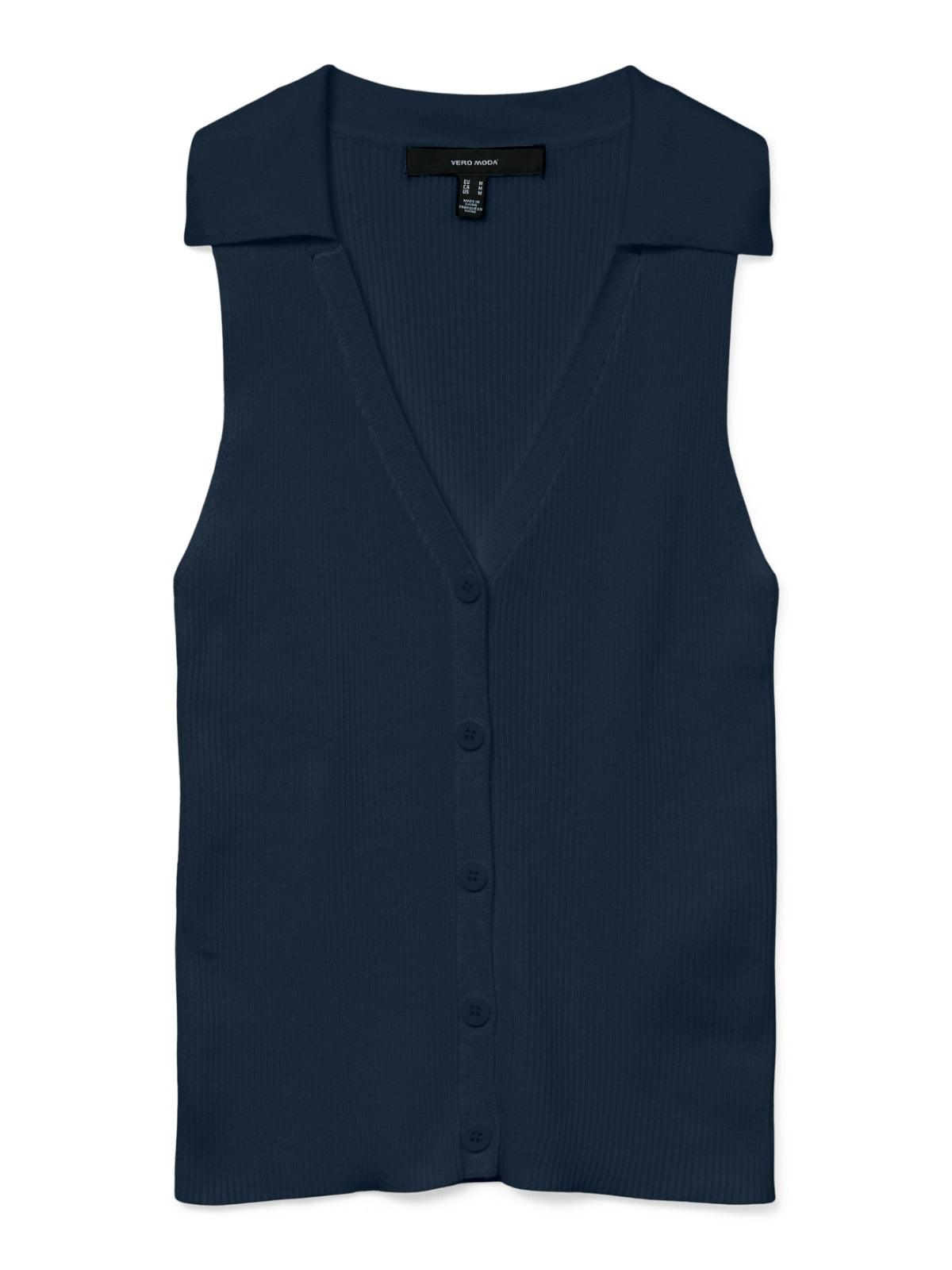 Willow Navy V-neck Polo Top