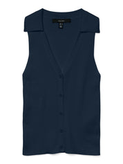 Willow Navy V-neck Polo Top