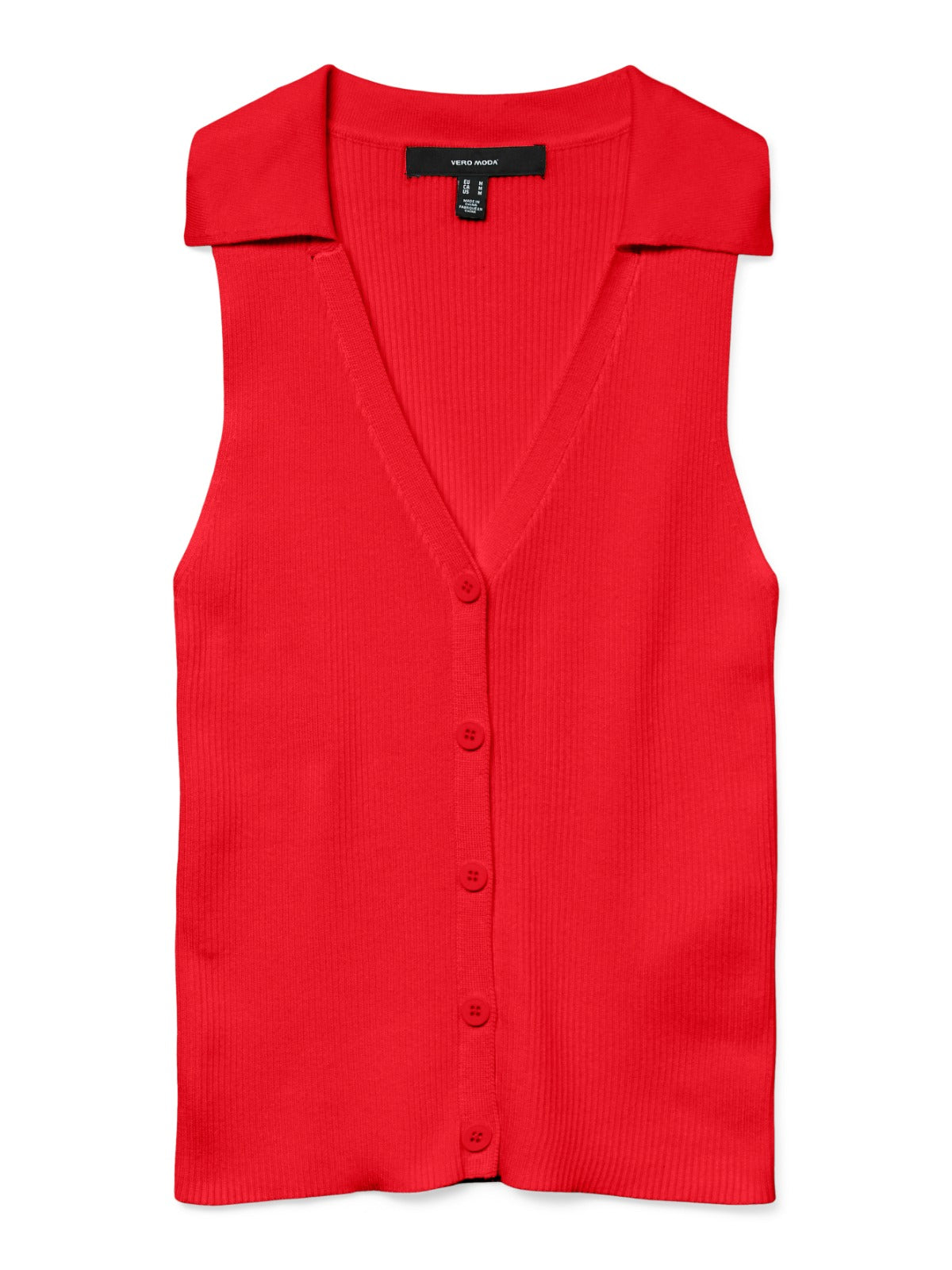 Willow Red V-neck Polo Top