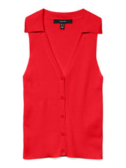Willow Red V-neck Polo Top