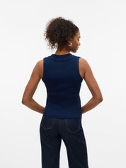 Willow Navy V-neck Polo Top