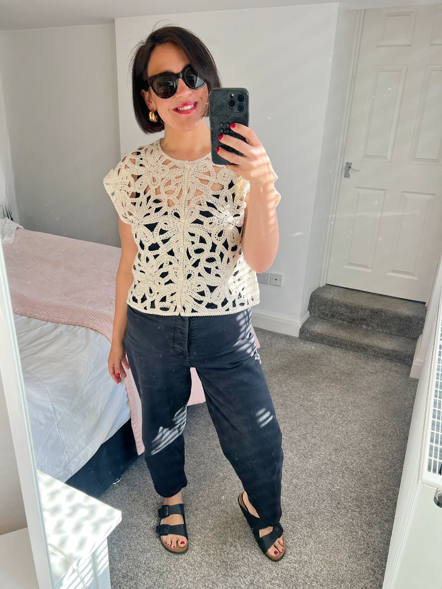 Kristi Crochet Knit Top