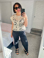 Kristi Crochet Knit Top