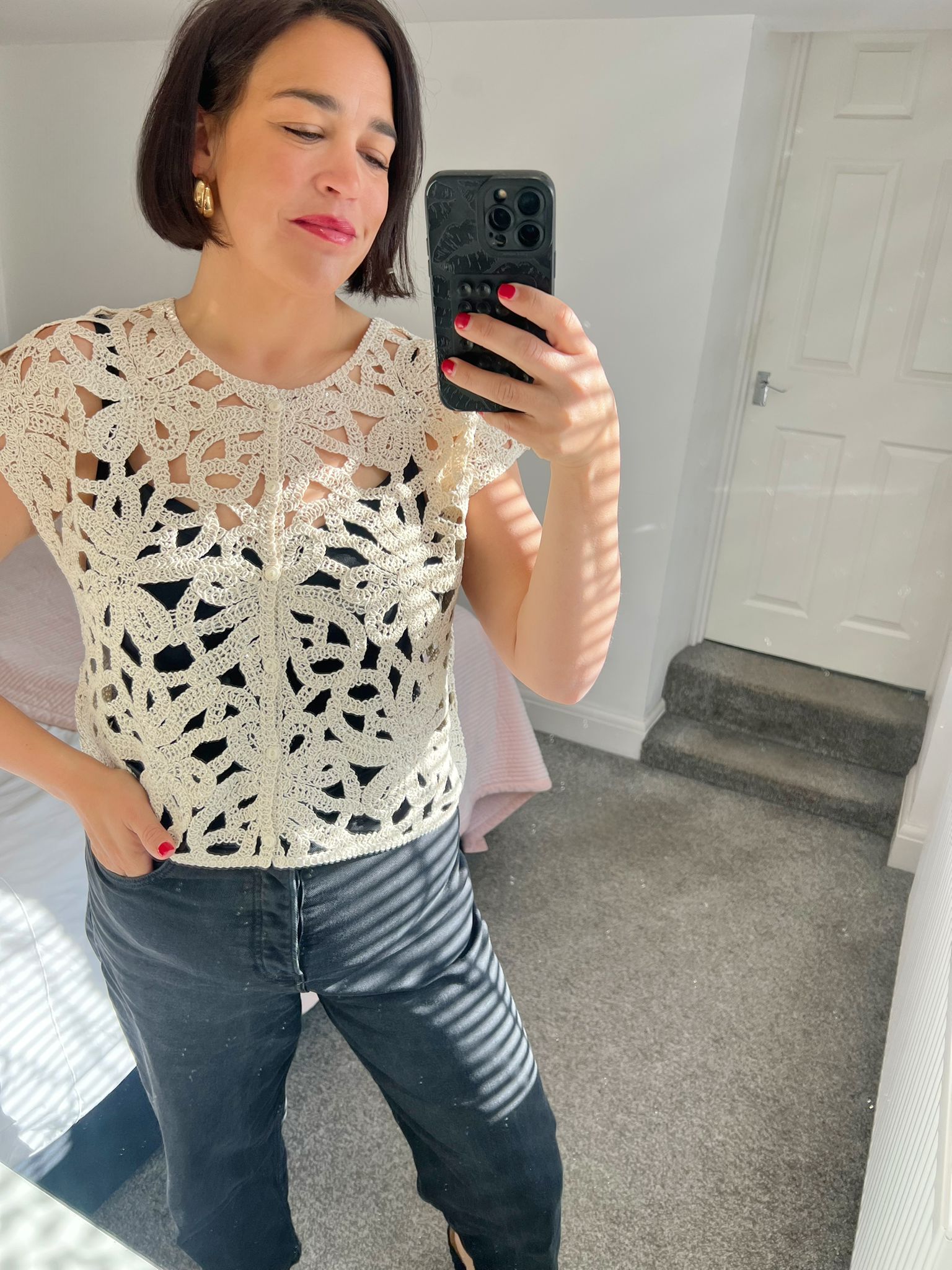 Kristi Crochet Knit Top