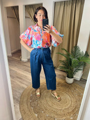 Izzy Coral Print Puff Sleeve Blouse