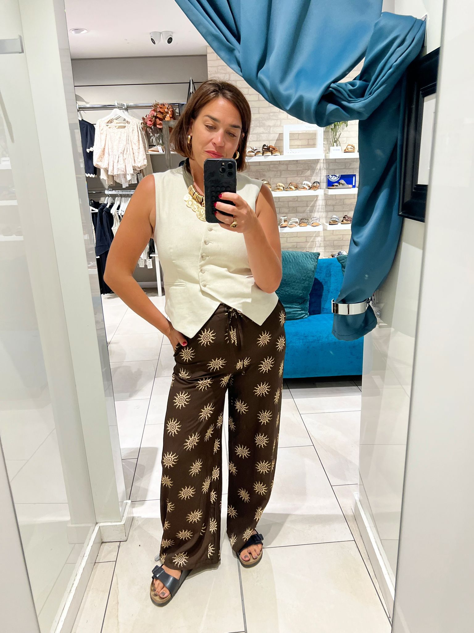 Selena Brown Sun Wide Leg Trousers