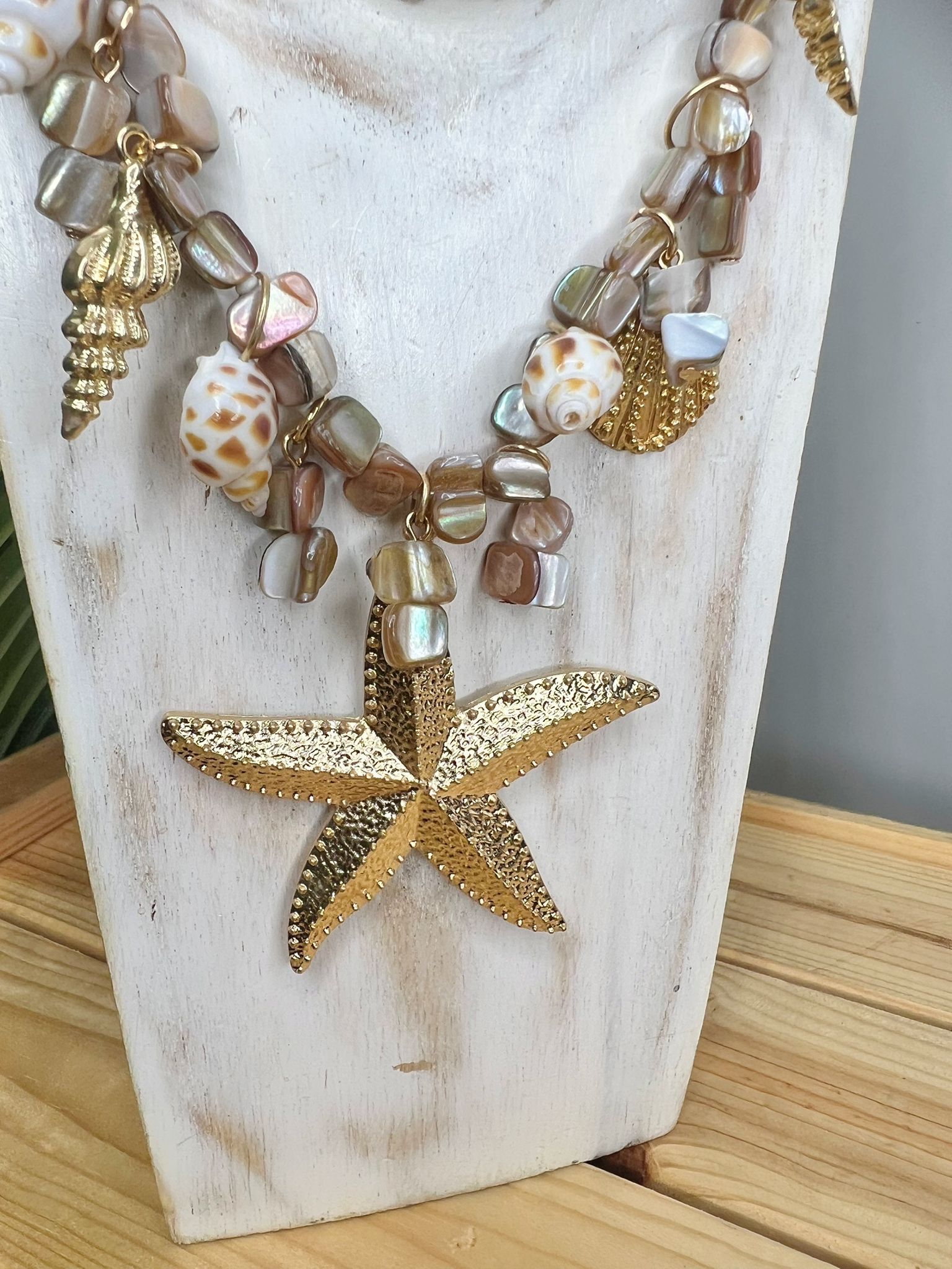 Multi- shell Starfish Necklace