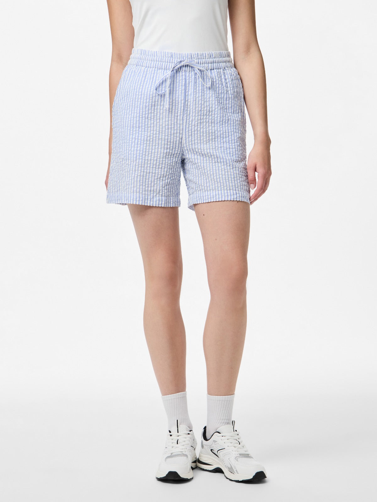 Pieces Sally Blue Stripe Shorts