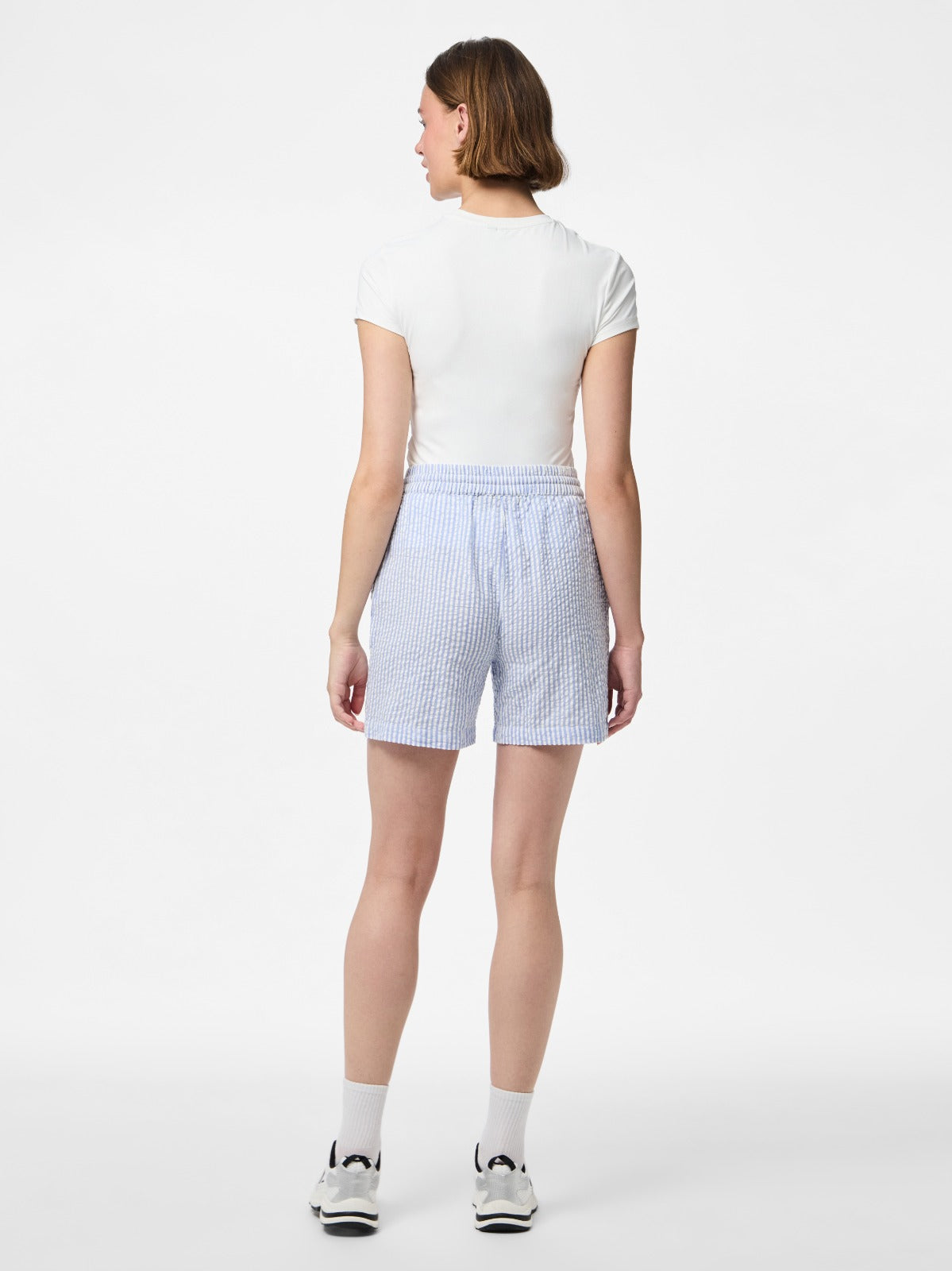 Pieces Sally Blue Stripe Shorts