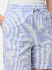 Pieces Sally Blue Stripe Shorts