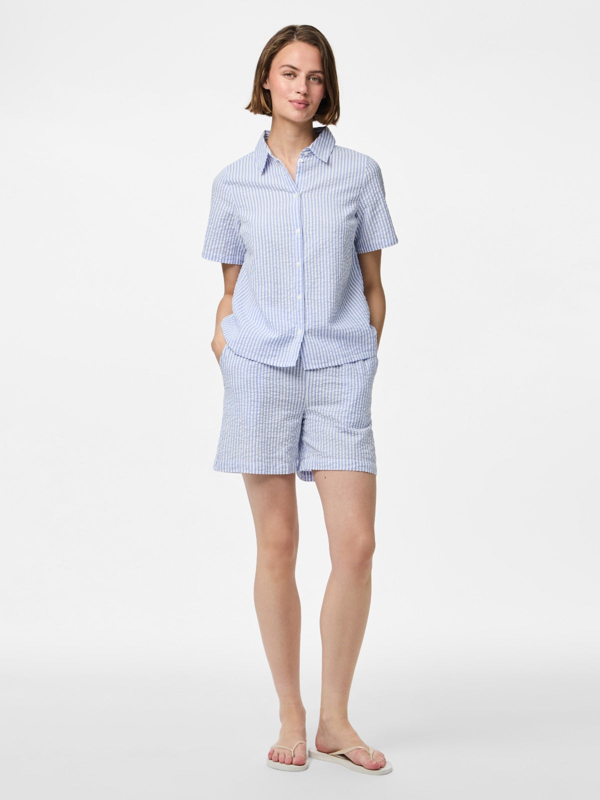 Pieces Sally Blue Stripe Shirt