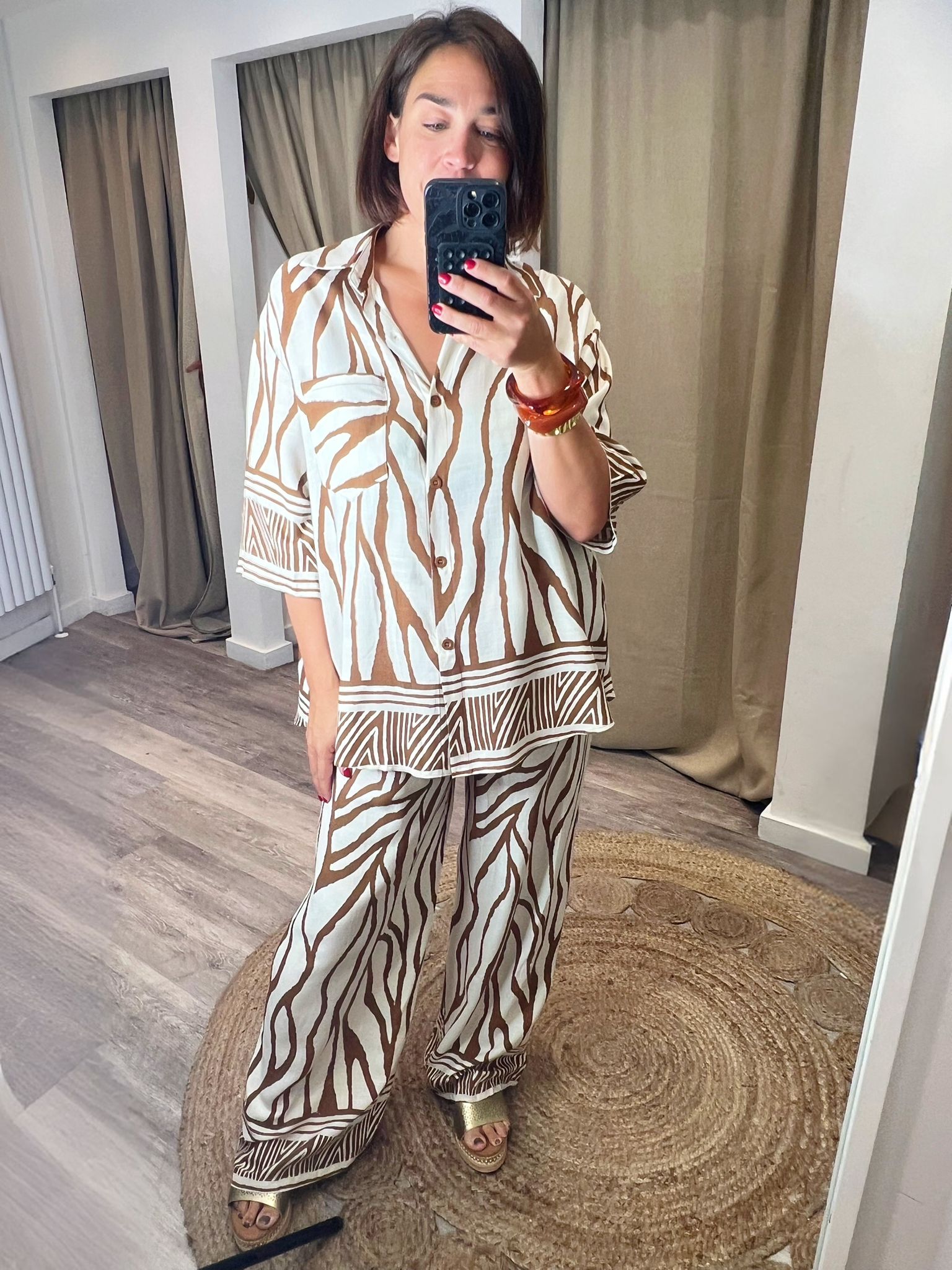 Zoe Print Trouser and Shirt Co-Ord