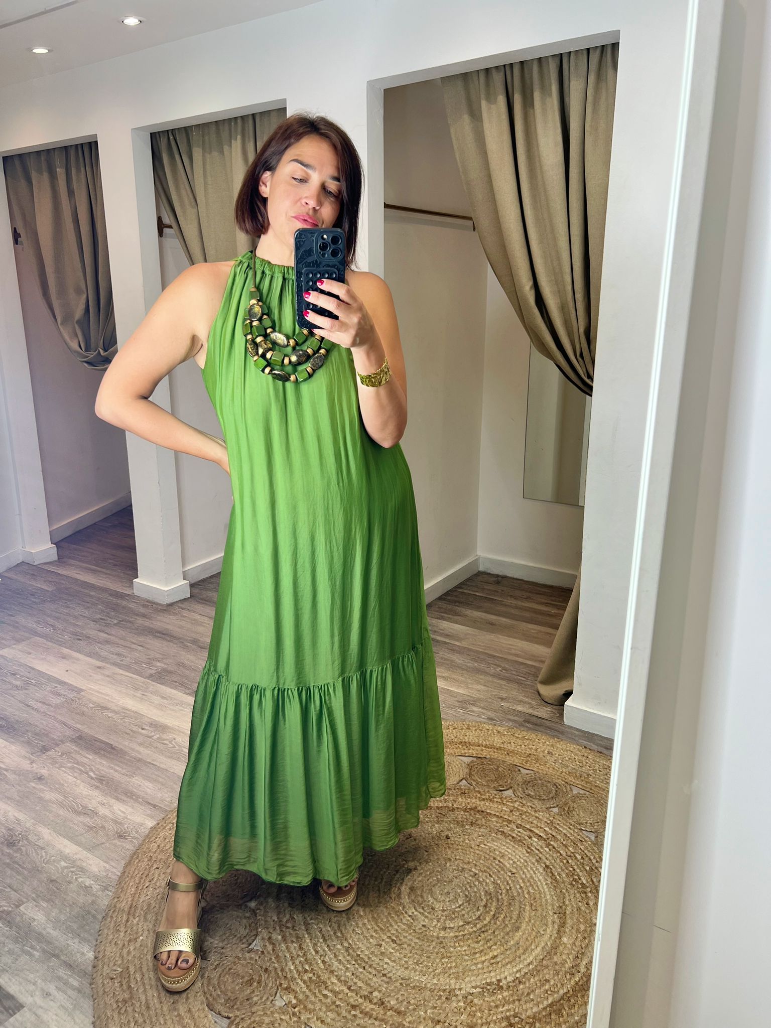 Vicki Silk Style Midi/Maxi Dress