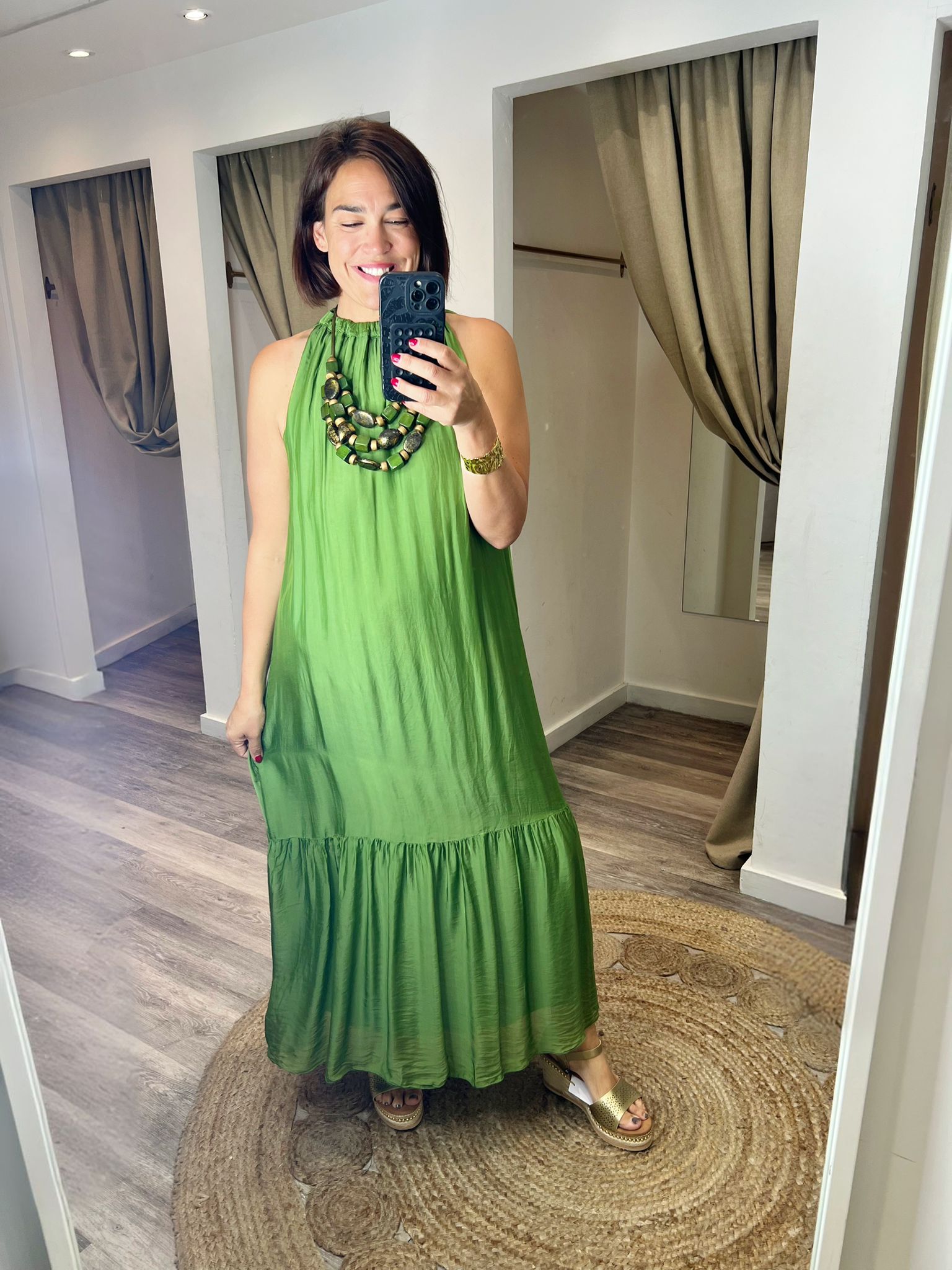 Vicki Silk Style Midi/Maxi Dress
