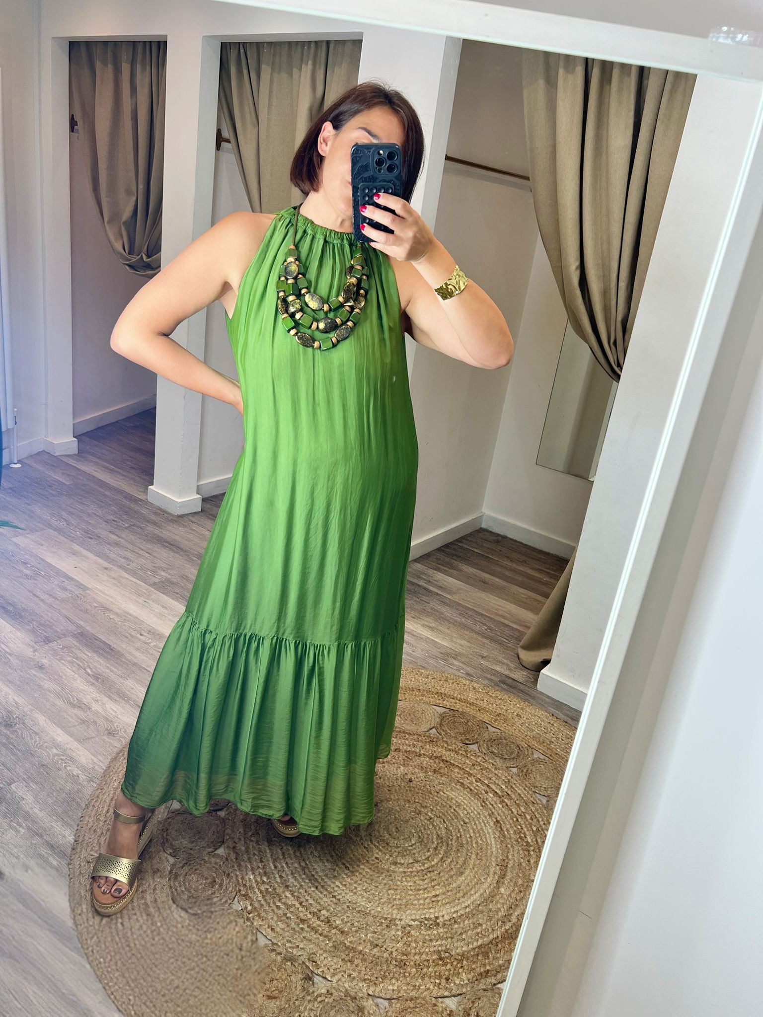 Vicki Silk Style Midi/Maxi Dress
